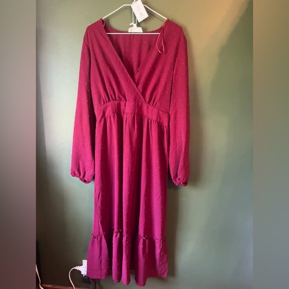 Elegant Burgundy Dress